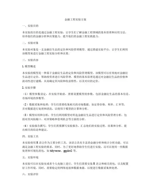 金融工程实验方案