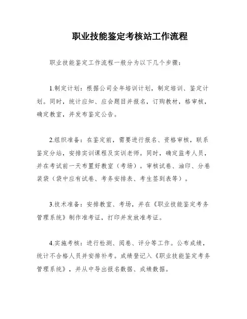 职业技能鉴定考核站工作流程