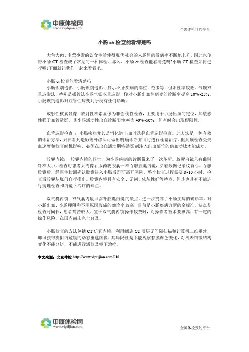 小肠ct检查能看清楚吗