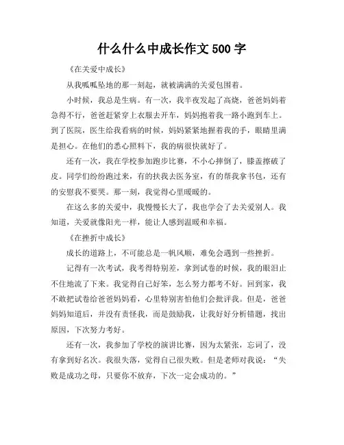 什么什么中成长作文500字