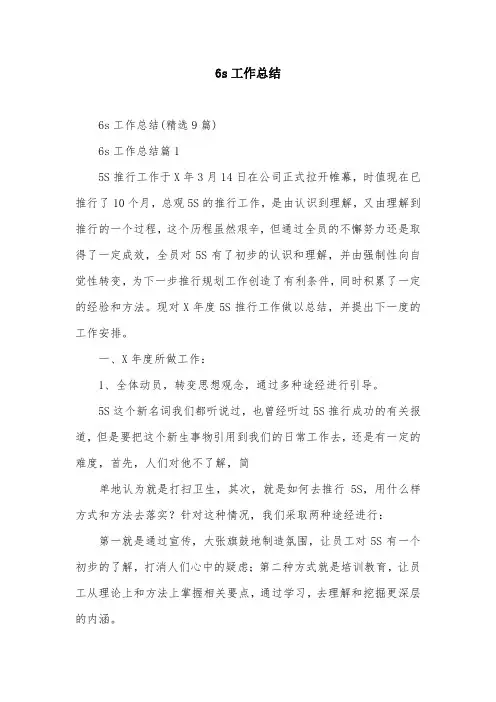 6s工作总结