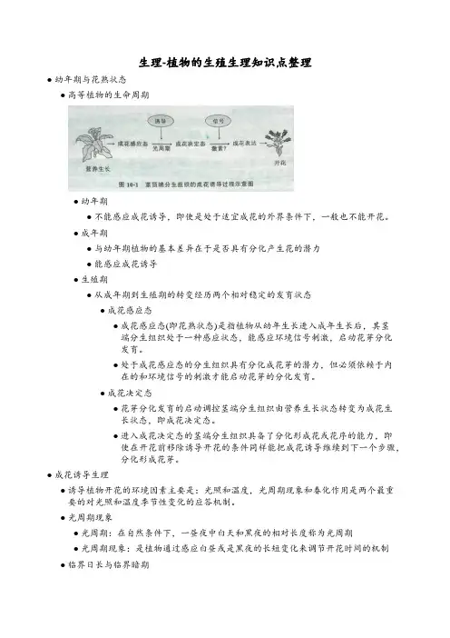 生理-植物的生殖生理知识点整理