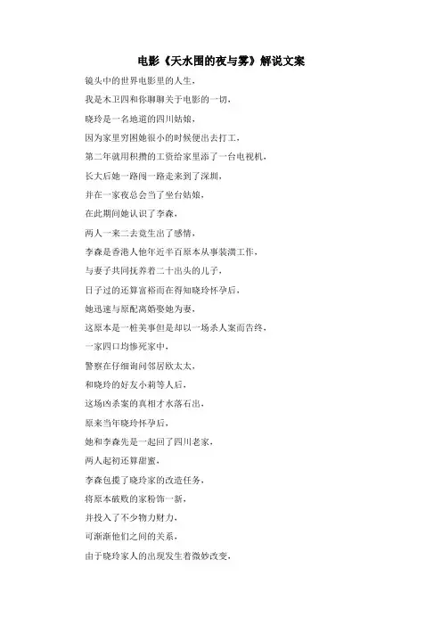 国产电影《天水围的夜与雾》影评解说稿