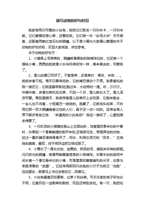 描写动物的好句好段