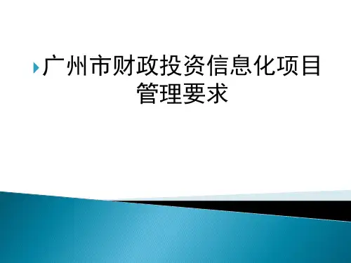 广州市财政投资信息化项目管理要求