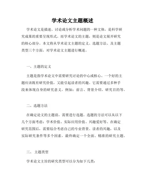 学术论文主题概述
