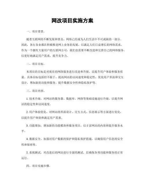 网改项目实施方案