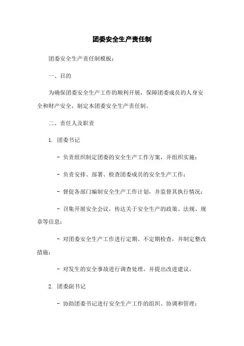 团委安全生产责任制