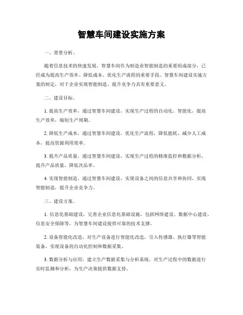 智慧车间建设实施方案