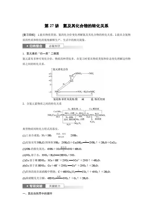 2024届高考一轮复习化学教案(人教版)：氮及其化合物的转化关系