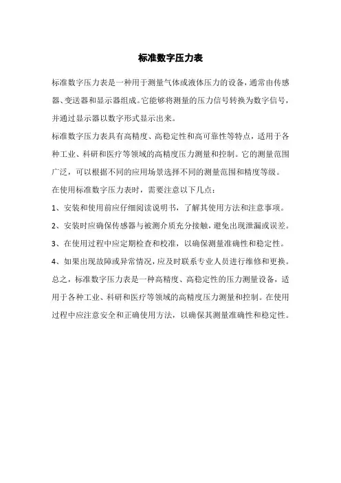 标准数字压力表