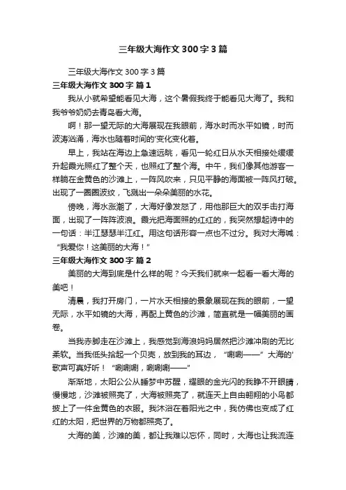 三年级大海作文300字3篇
