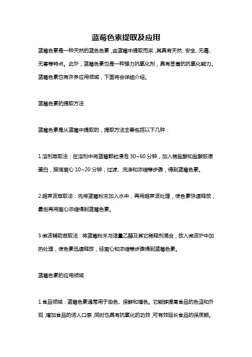 蓝莓色素提取及应用