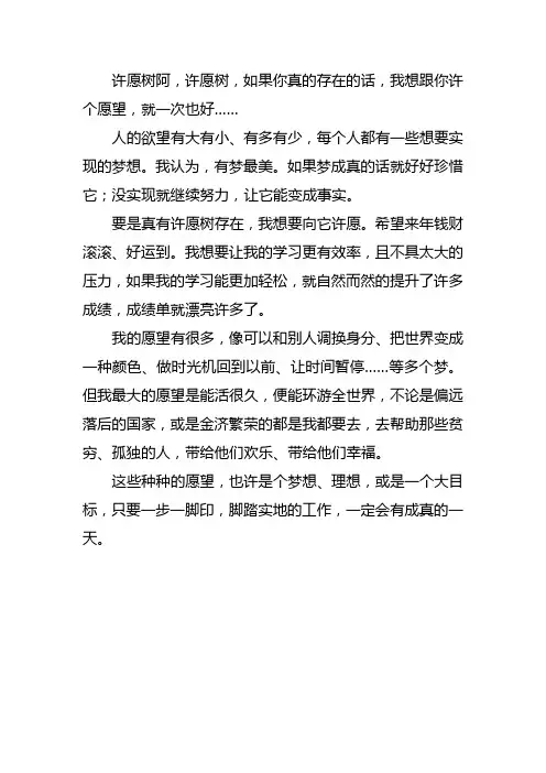 我想许个愿为题的作文