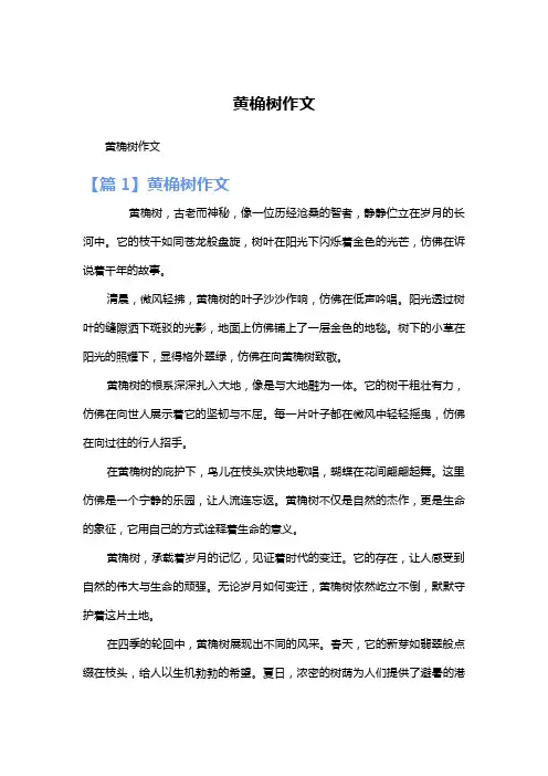 黄桷树作文