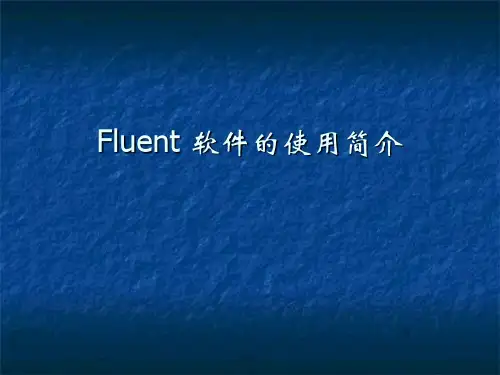 Fluent软件的使用