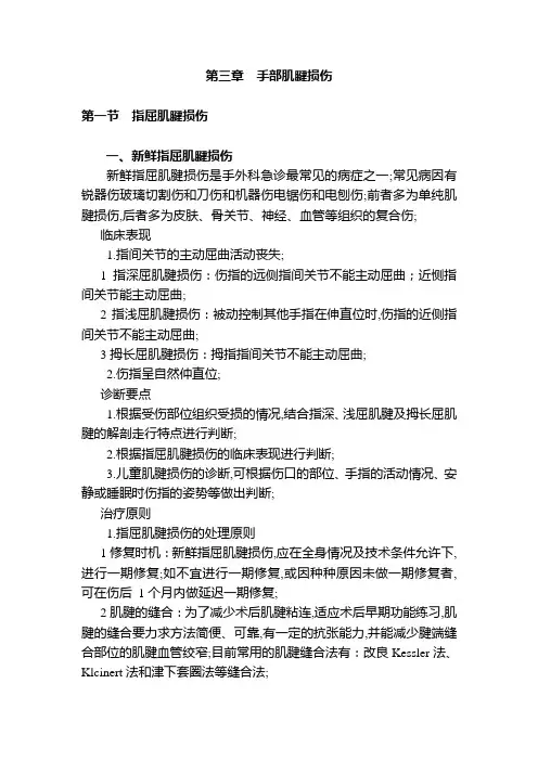 手部肌腱损伤