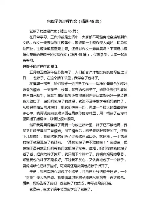 包粽子的过程作文（精选45篇）