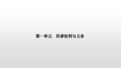 高中政治选修二第一单元 民事权利与义务