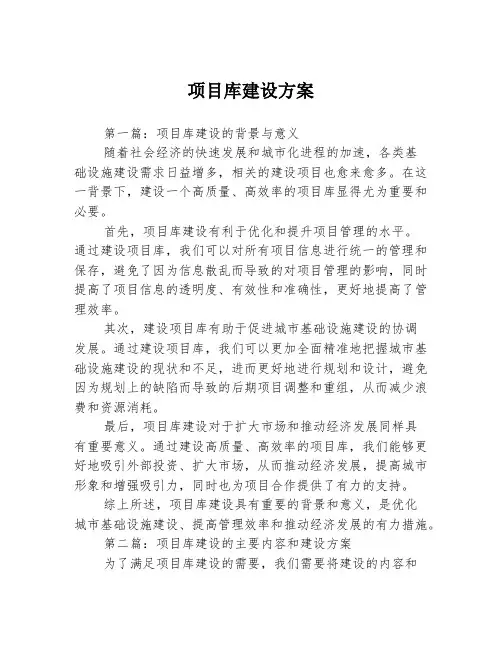 项目库建设方案