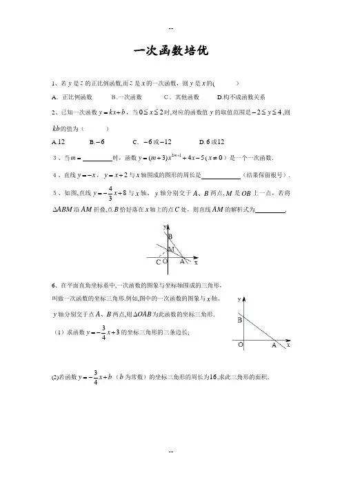 一次函数培优-绝对经典