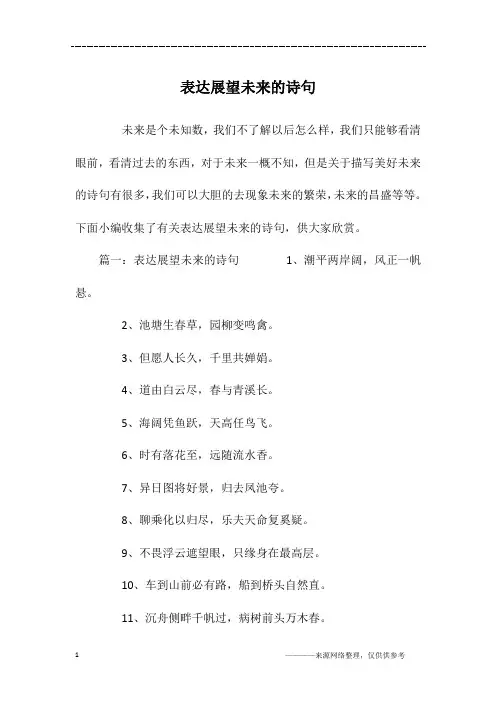 表达展望未来的诗句