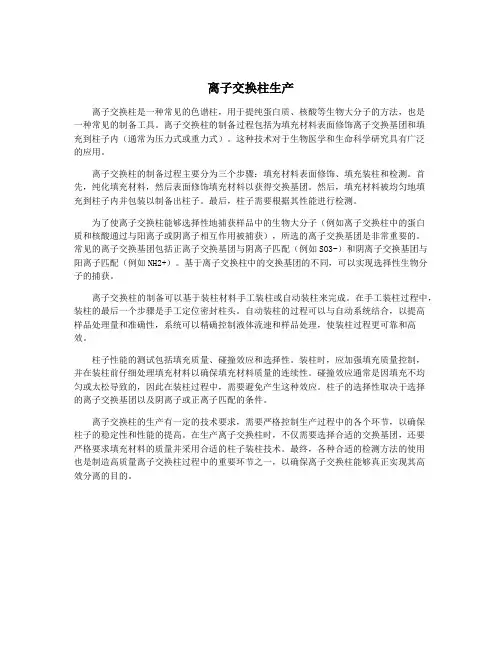 离子交换柱生产