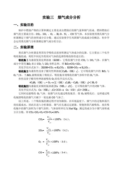 烟气成分分析