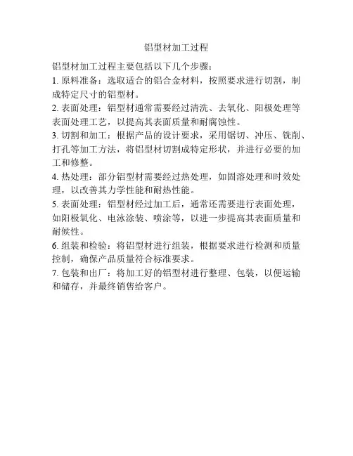 铝型材加工过程