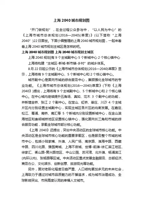 上海2040城市规划图