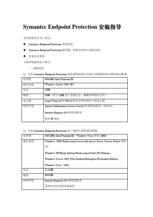 SEP 11 安装设置图解