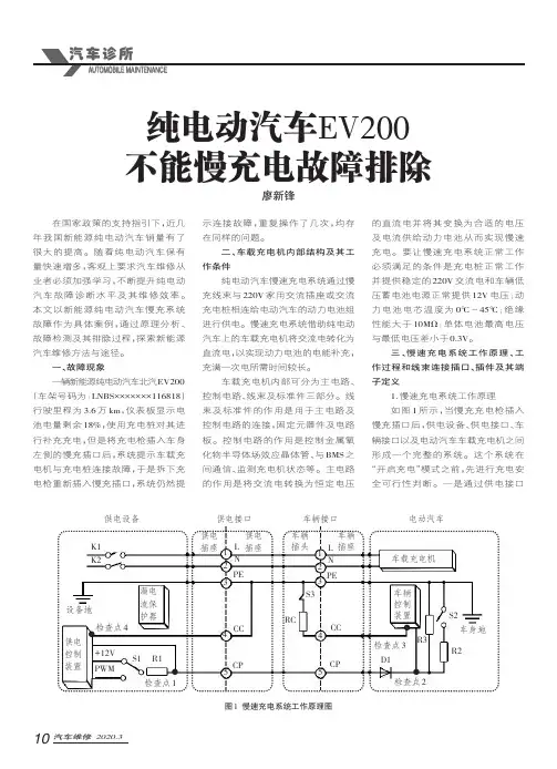纯电动汽车EV200不能慢充电故障排除