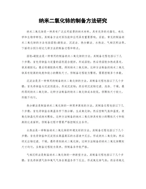 纳米二氧化铈的制备方法研究