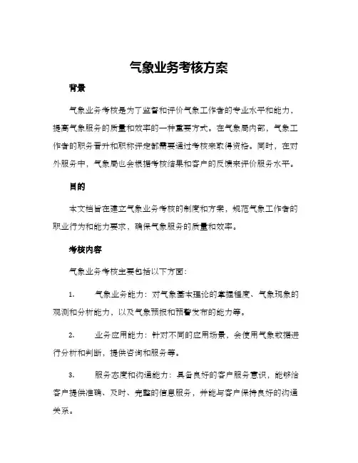 气象业务考核方案