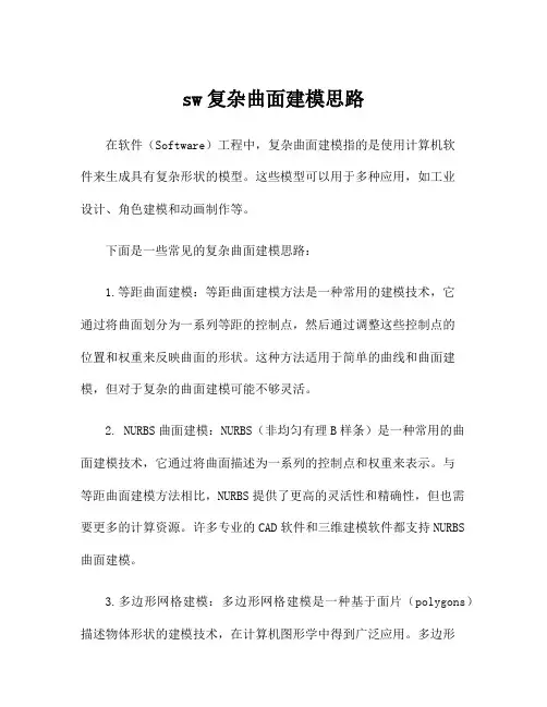 sw复杂曲面建模思路