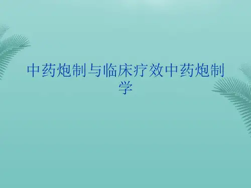 【推荐文档】中药炮制与临床疗效中药炮制学PPT