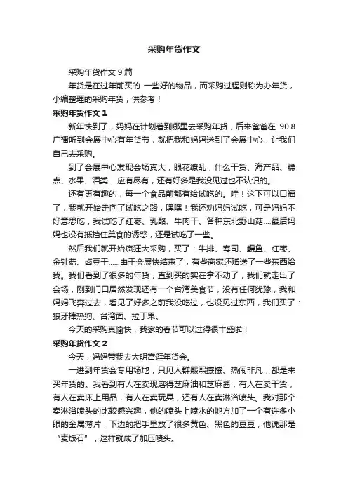 采购年货作文9篇