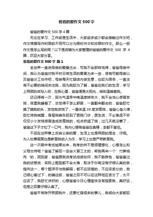 爸爸的爱作文500字