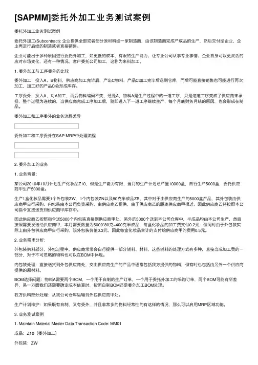 [SAPMM]委托外加工业务测试案例