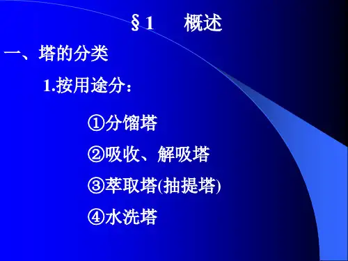 化工原理培训塔类设备简介