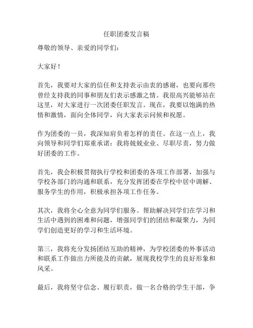 任职团委发言稿