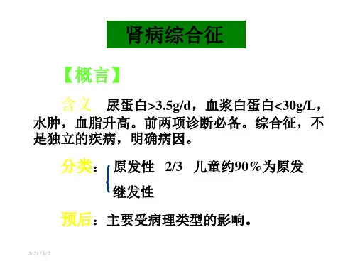 原发性肾病综合征课件_【PPT课件】