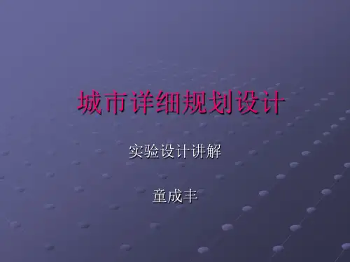 城市详细规划课程设计讲解