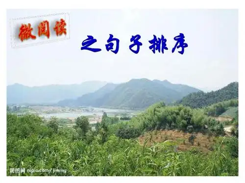 微阅读之句子排序及句子衔接