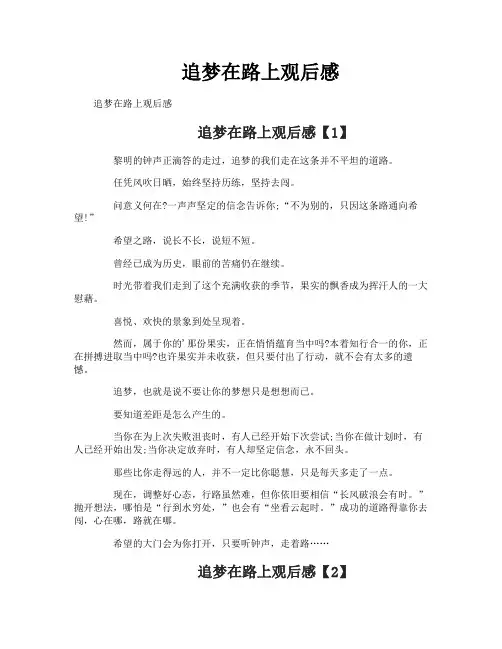 追梦在路上观后感