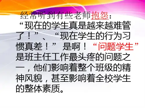 问题学生的个案分析及教育方法ppt课件