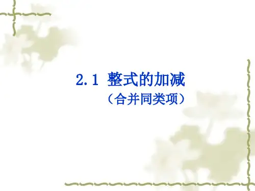 人教版七年级数学上册第二章整式的加减整式的加减——合并同类项课件(共19张)