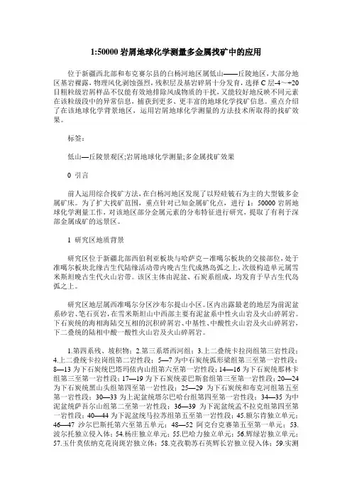 1-50000岩屑地球化学测量多金属找矿中的应用
