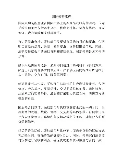 国际采购流程