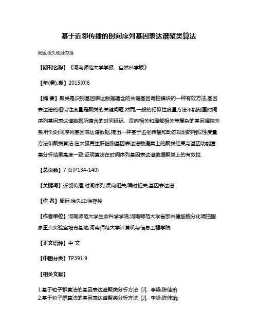 基于近邻传播的时间序列基因表达谱聚类算法